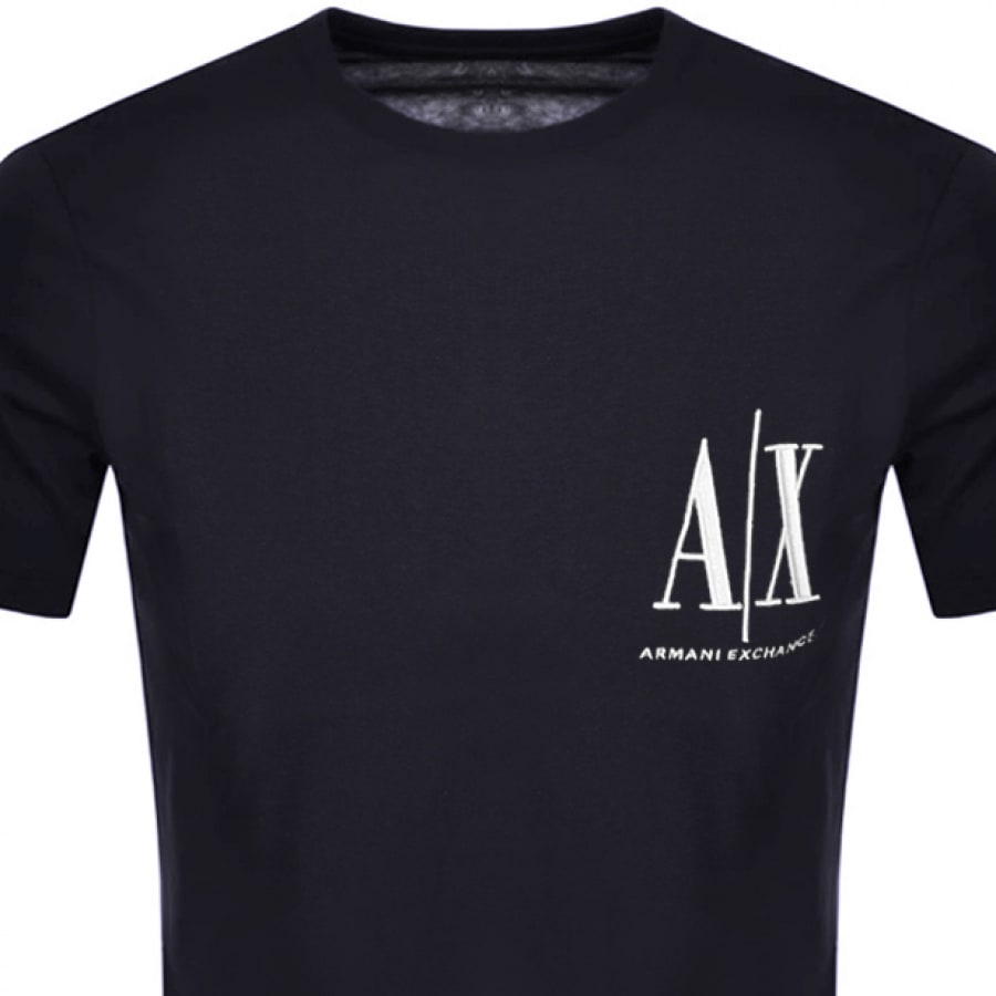 Alternative Image for ProductArmani Exchange Crew Neck Logo T Shirt Navy2